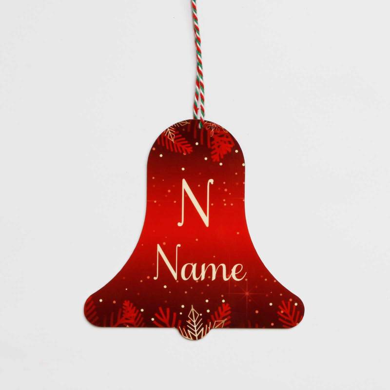 Any Name and Initial - Bell Christmas Tree Decoration