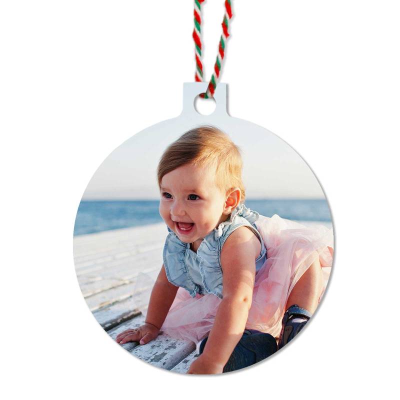 Any Name and Initial - Round Christmas Tree Decoration