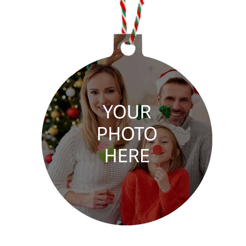 Any Name and Initial - Round Christmas Tree Decoration