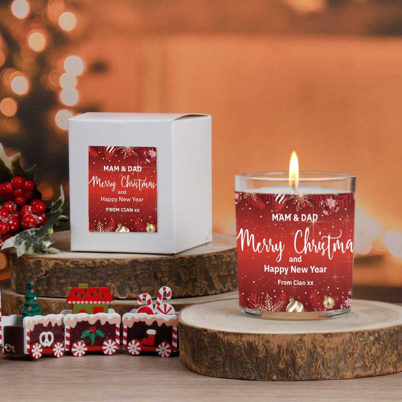 Merry Christmas - Personalised Scented Soy Candle