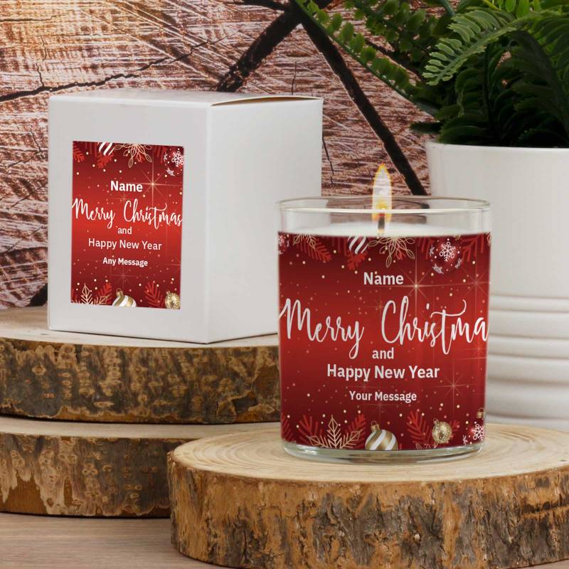 Merry Christmas - Personalised Scented Soy Candle