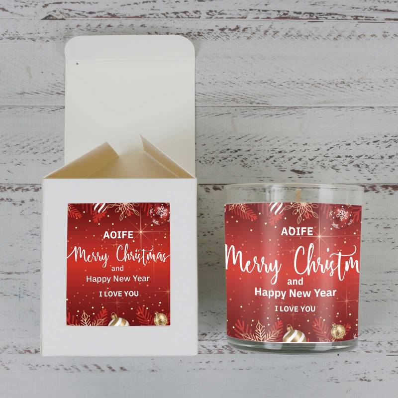 Merry Christmas - Personalised Scented Soy Candle