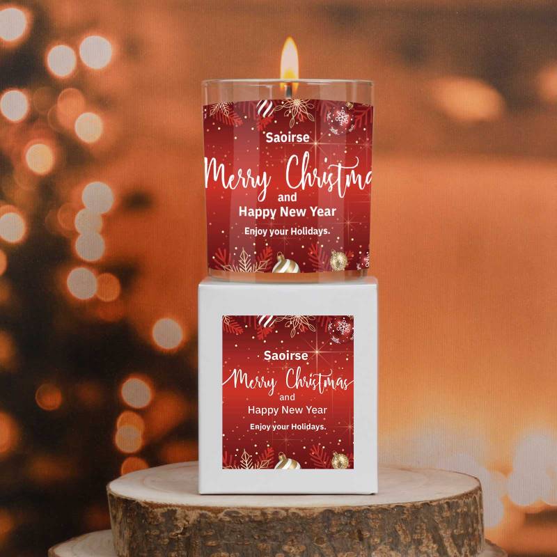 Merry Christmas - Personalised Scented Soy Candle