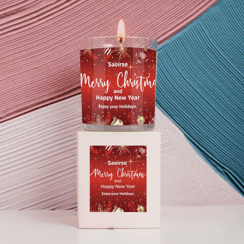 Merry Christmas - Personalised Scented Soy Candle