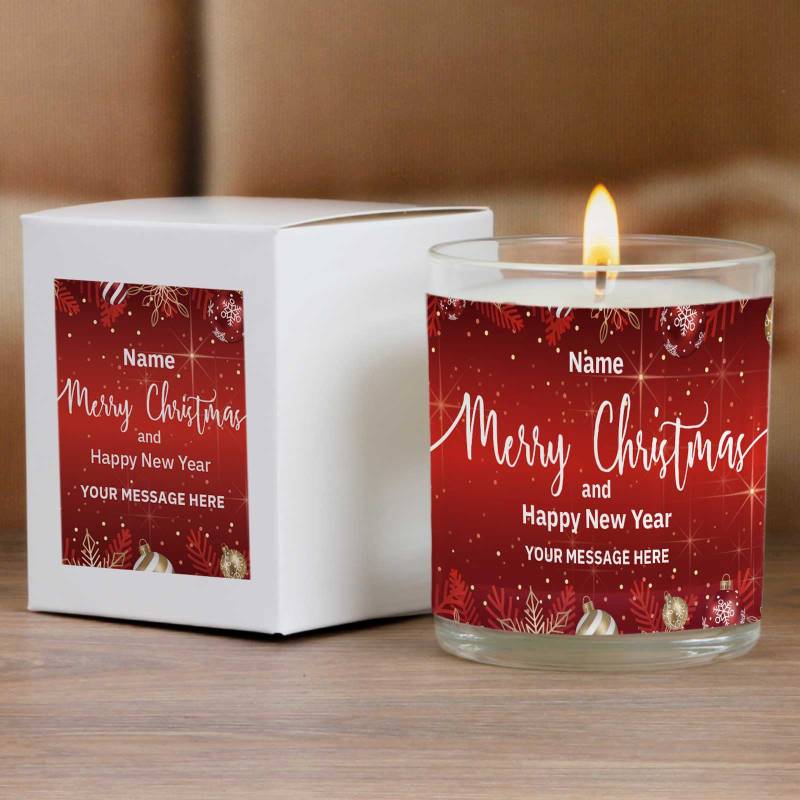 Merry Christmas - Personalised Scented Soy Candle