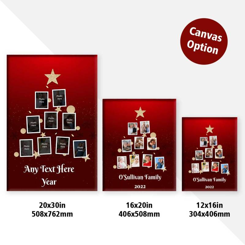 Any Photo Christmas Tree Personalised Canvas