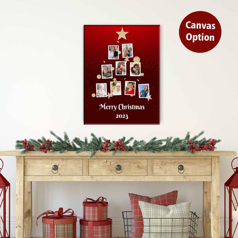 Any Photo Christmas Tree Personalised Canvas