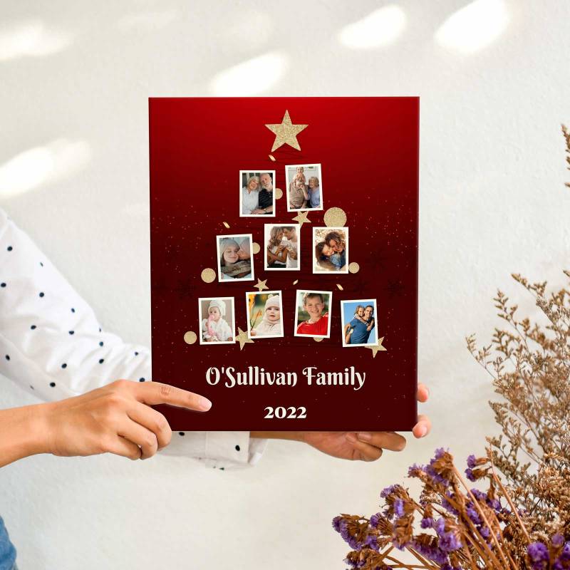 Any Photo Christmas Tree Personalised Canvas