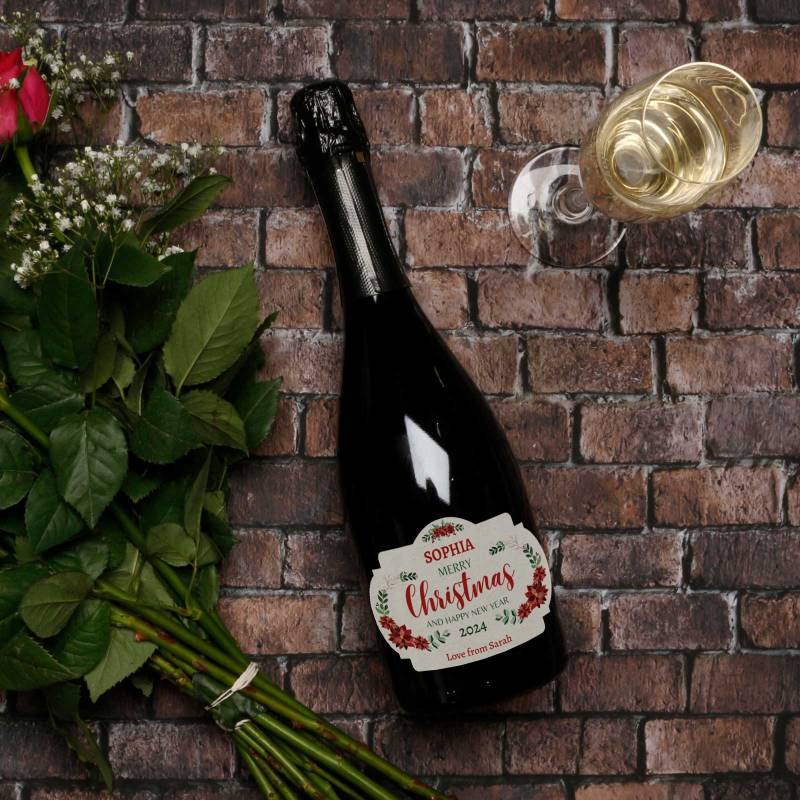 Any Name Merry Christmas - Personalised Prosecco