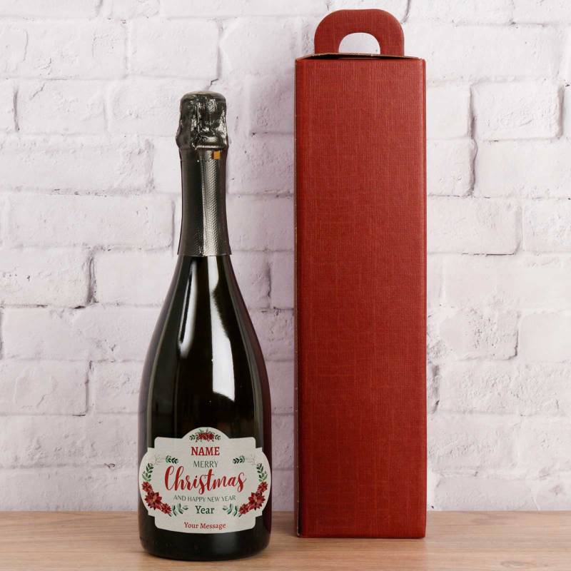 Any Name Merry Christmas - Personalised Prosecco