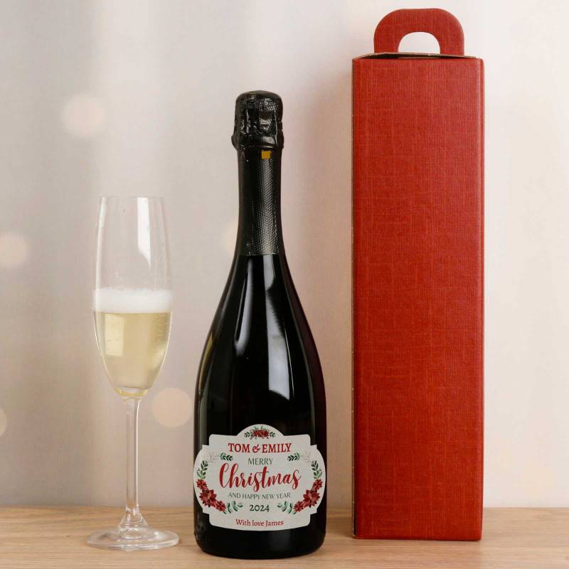 Any Name Merry Christmas - Personalised Prosecco