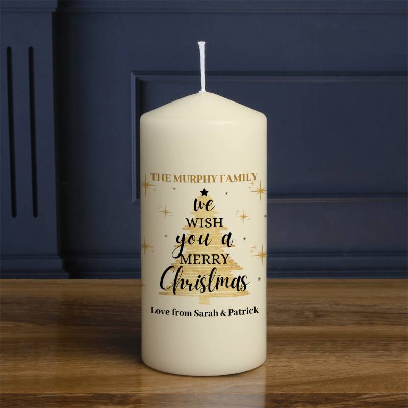 We Wish You a Merry Christmas - Personalised Candle