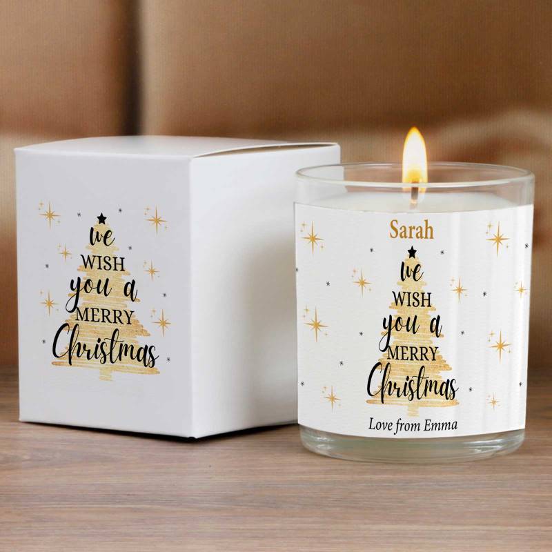 We wish you a Merry Christmas - Personalised Scented Candle