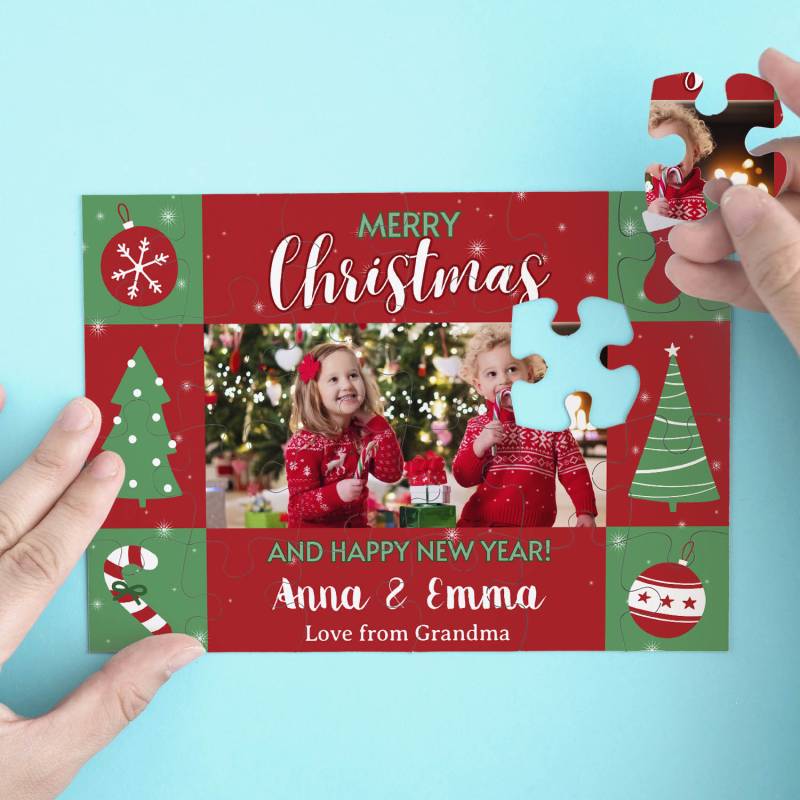 Any Photo Merry Christmas Personalised Jigsaw