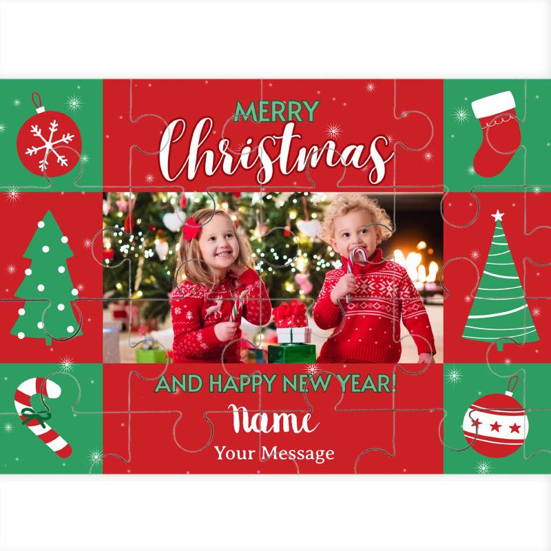 Any Photo Merry Christmas Personalised Jigsaw