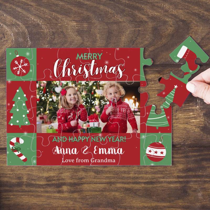 Any Photo Merry Christmas Personalised Jigsaw