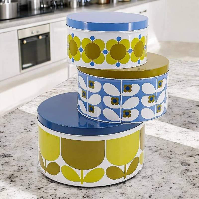 Orla Kiely Nesting Cake Tins Set of 3 - Sunflower/Sky