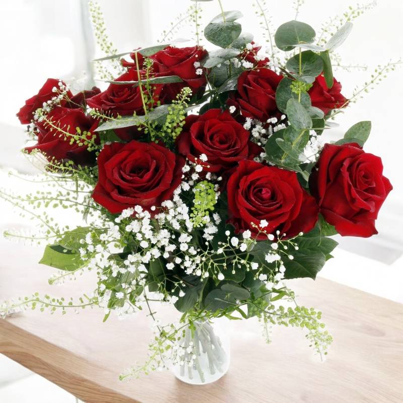 Valentine's Dozen Premium Red Roses Bouquet