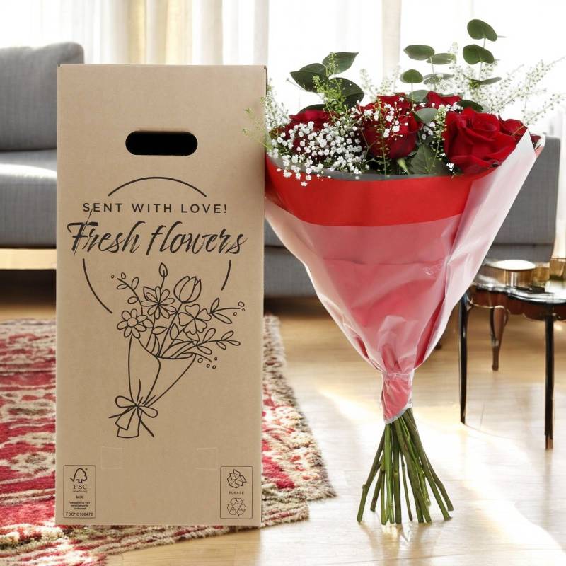 Valentine's Dozen Premium Red Roses Bouquet