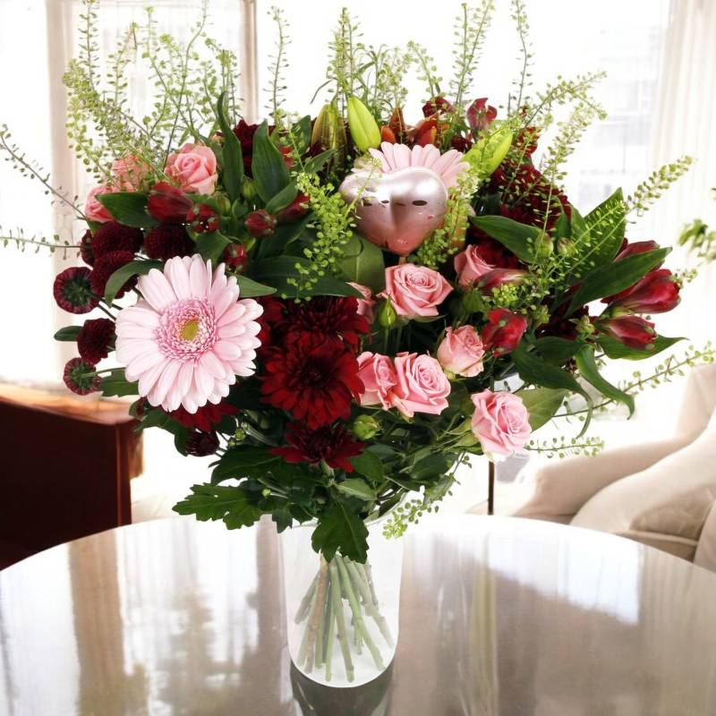 Deluxe Mixed Fresh Valentine's Flowers Bouquet