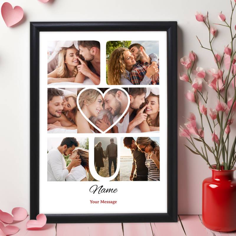 Photo Collage, I Love You - Personalised Poster