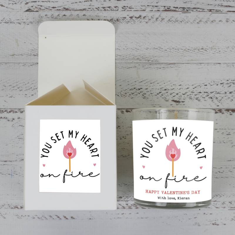 You set my heart on fire - Personalised Scented Candle