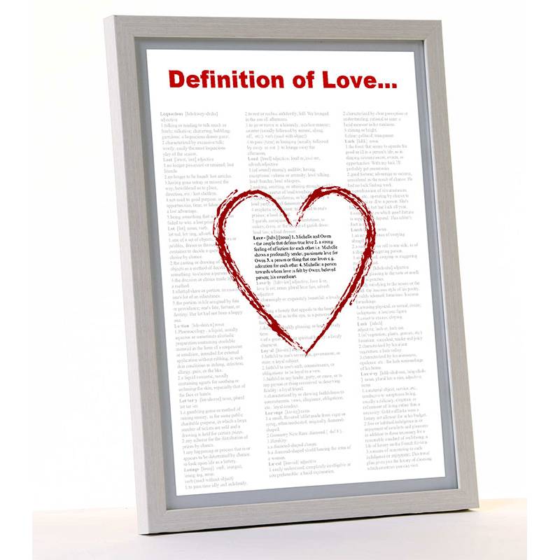 Definition Of Love Personalised Framed Poster