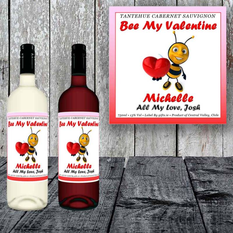 Bee My Valentine Personalised Wine