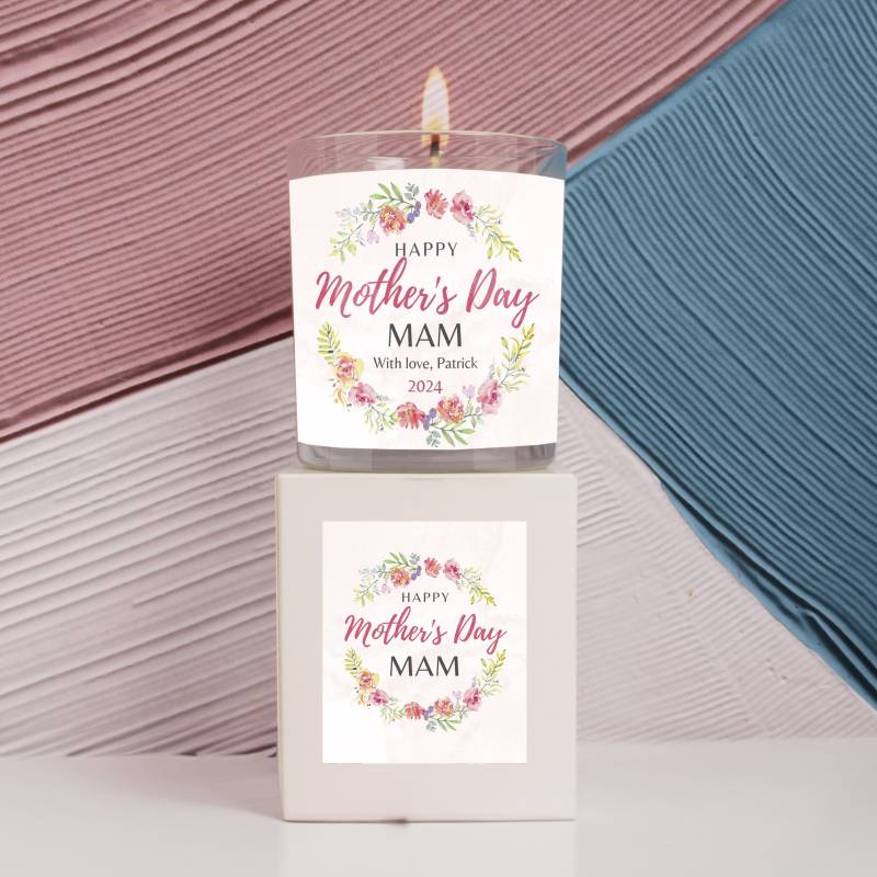 Happy Mother's Day Flowers - Personalised Scented Candle