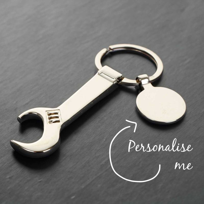 Spanner Wrench Keyring - Engraved