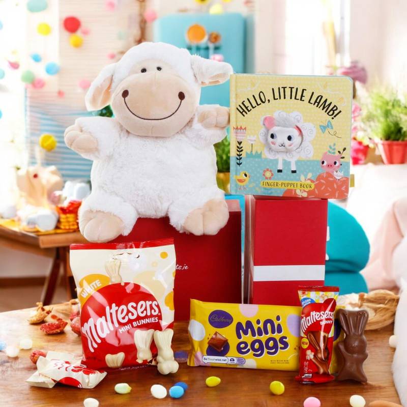 Cuddly Lamb, Hello Little Lamb Book & Chocolate Treats Gift Pack