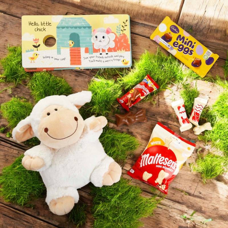 Cuddly Lamb, Hello Little Lamb Book & Chocolate Treats Gift Pack