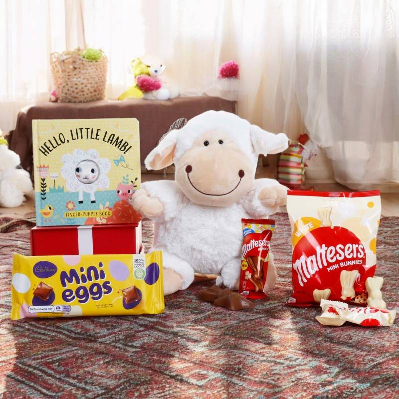 Cuddly Lamb, Hello Little Lamb Book & Chocolate Treats Gift Pack