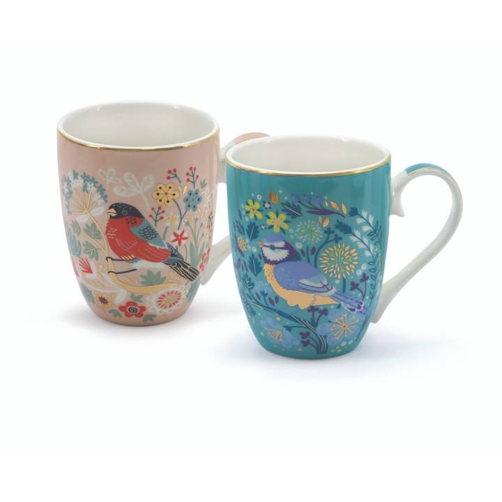 Tipperary Crystal Birdy Set of Two Large Mugs