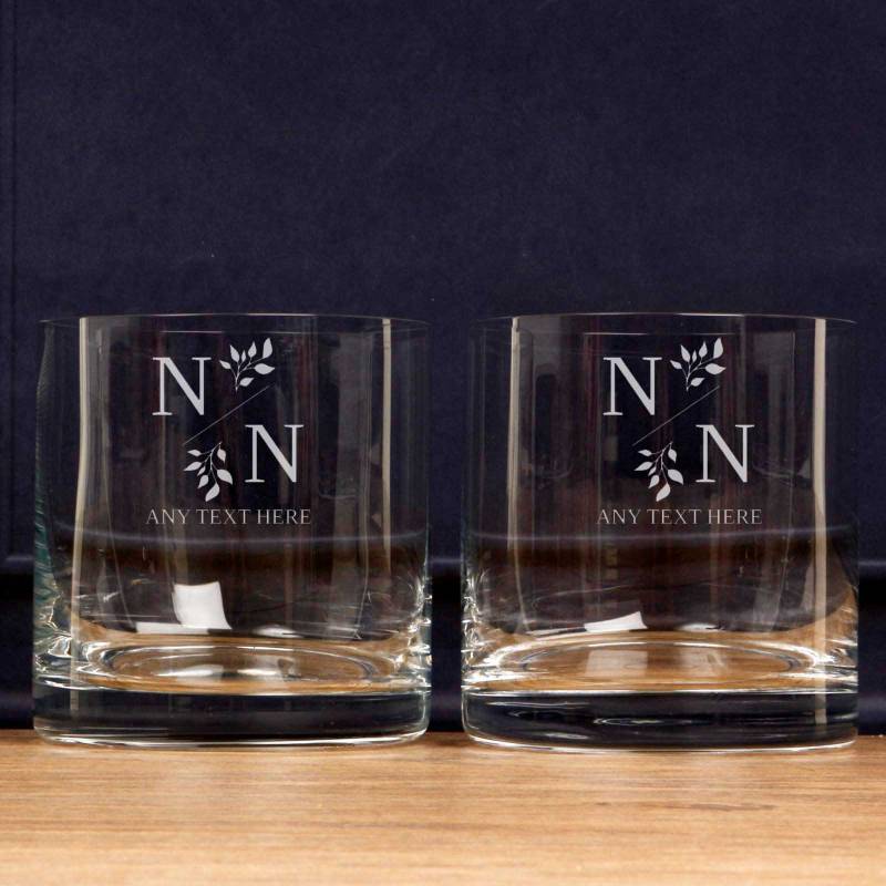 Tipperary Crystal Eternity Set of Two Crystal Whiskey Glasses - Any Message Engraved