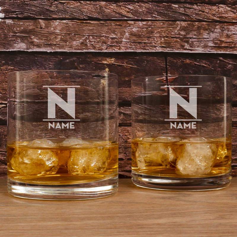 Tipperary Crystal Eternity Set of Two Crystal Whiskey Glasses - Any Message Engraved