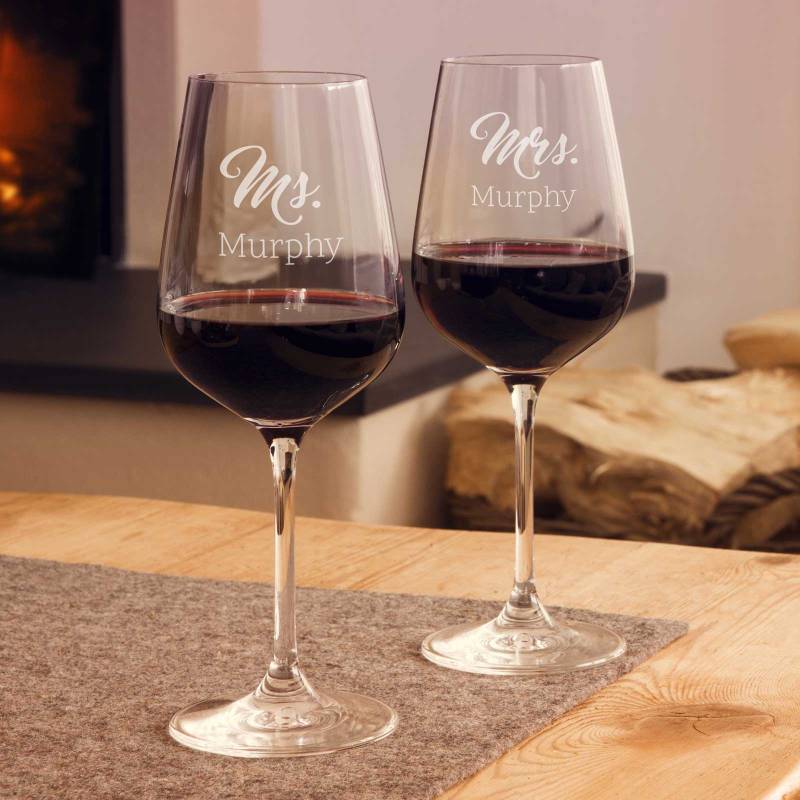 Tipperary Crystal Eternity Set of Two Wine Glasses - Any Message Engraved