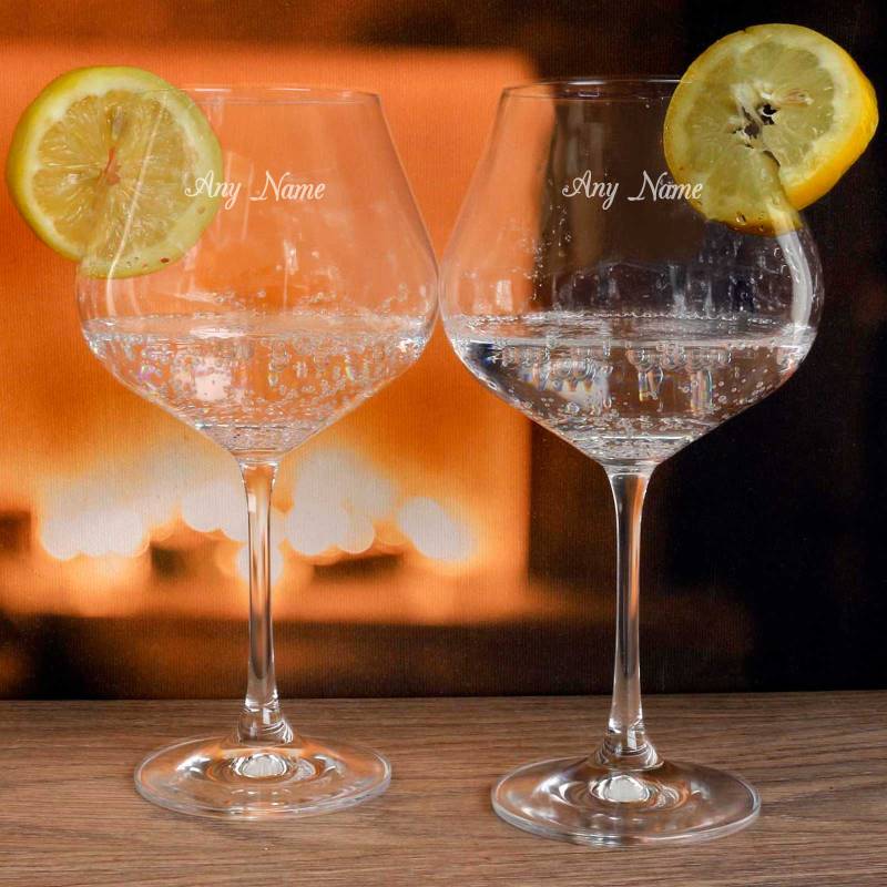 Personalised Set of Two Gin & Tonic Glasses - Tipperary Crystal Eternity