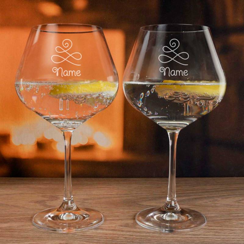 Personalised Set of Two Gin & Tonic Glasses - Tipperary Crystal Eternity