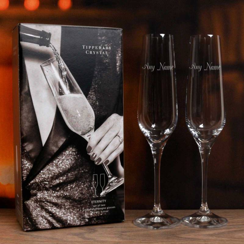 Tipperary Crystal Eternity Set of Two Champagne Glasses