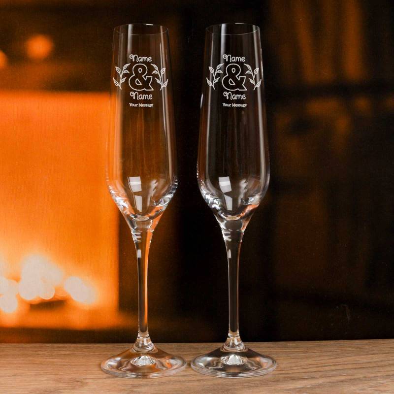 Tipperary Crystal Eternity Set of Two Champagne Glasses