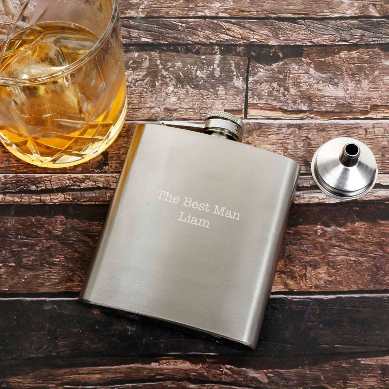 Any Message Personalised Engraved Hip Flask & Funnel