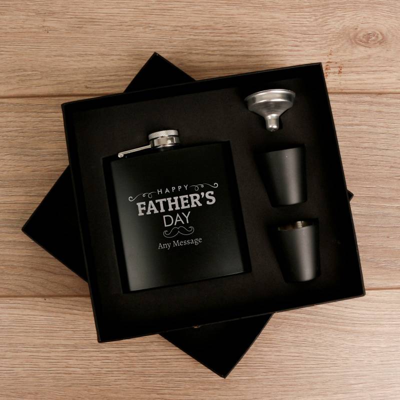 Personalised Coated Black Hip Flask