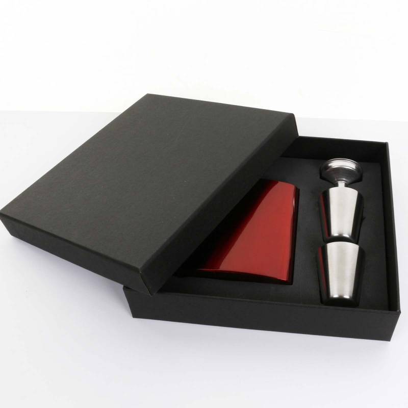 Personalised Coated Red Hip Flask