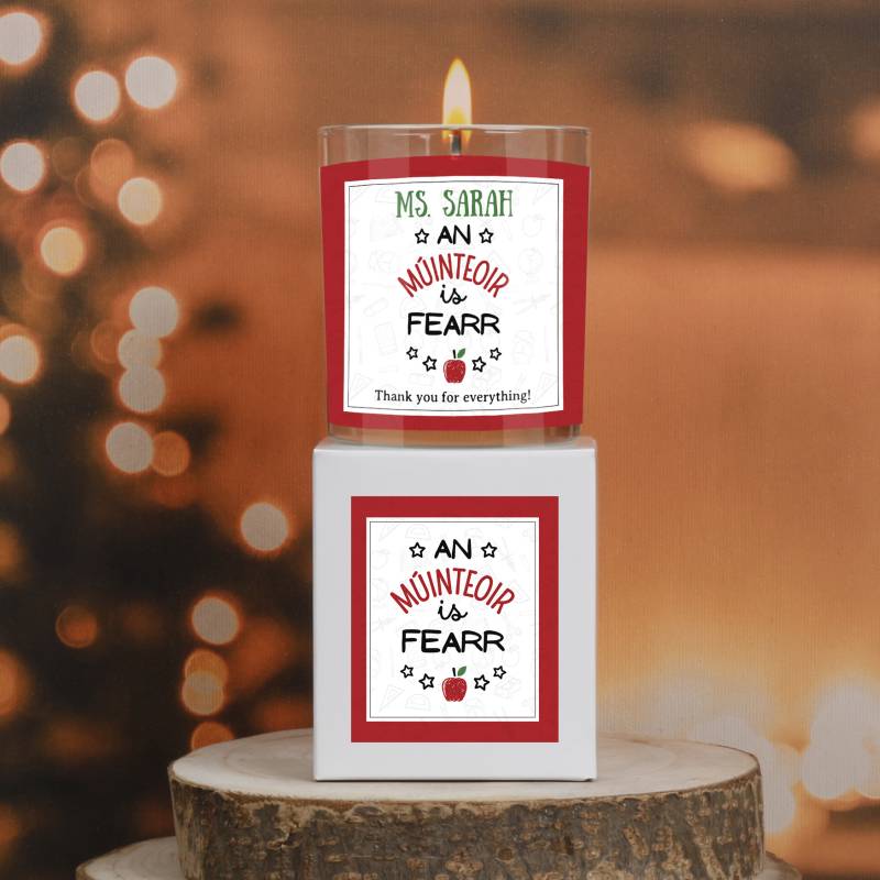 An Múinteoir Is Fearr (Best Teacher) - Personalised Scented Candle