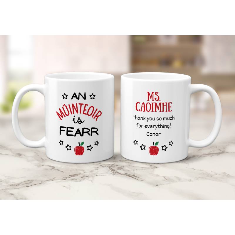 Any Name, An Múinteoir Is Fearr (Best Teacher) - Personalised Mug