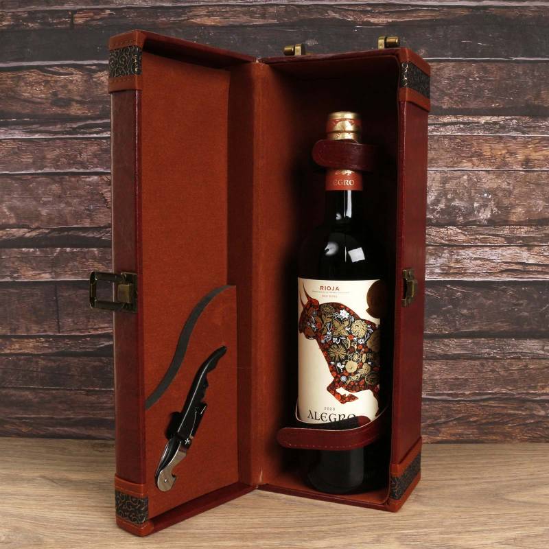 Single Vino Espanol in Leather Case