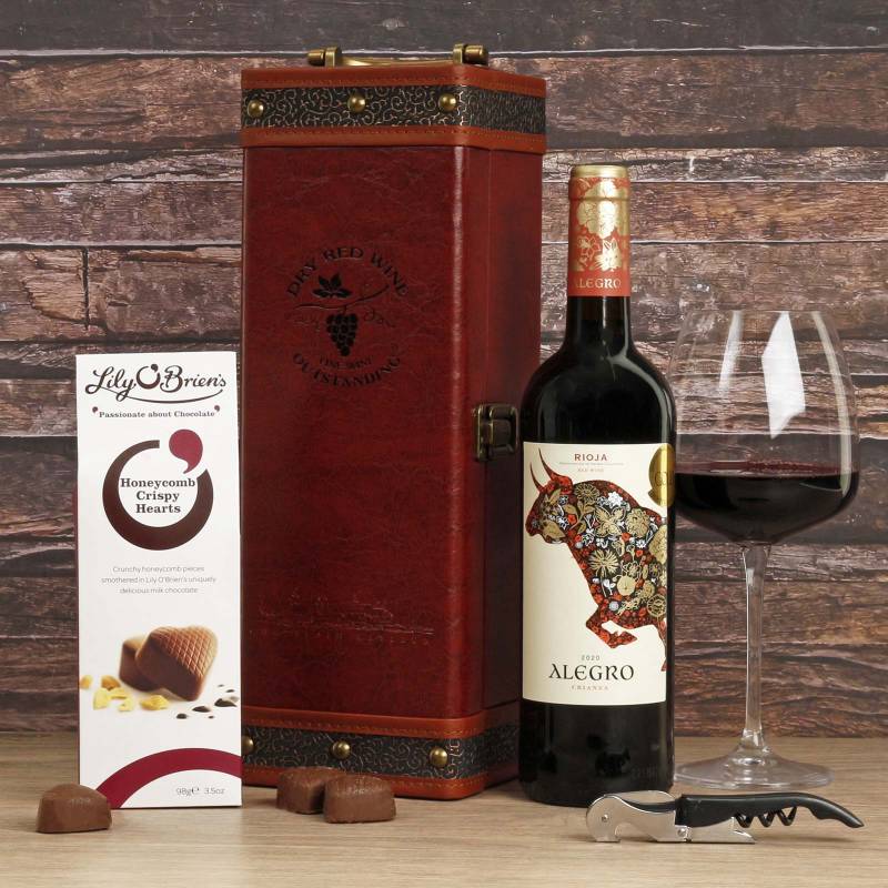 Single Vino Espanol in Leather Case