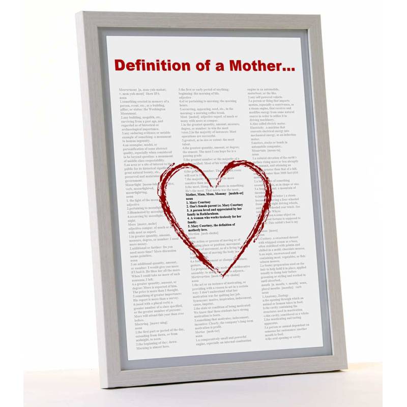 Definition of a Mother Personalised Framed Poster