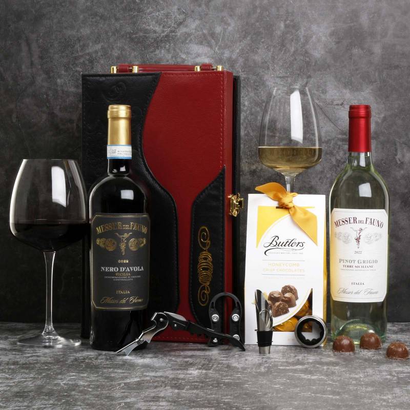 Single Vino Espanol & Irish Chocs in Leather Case_DUPLICATE